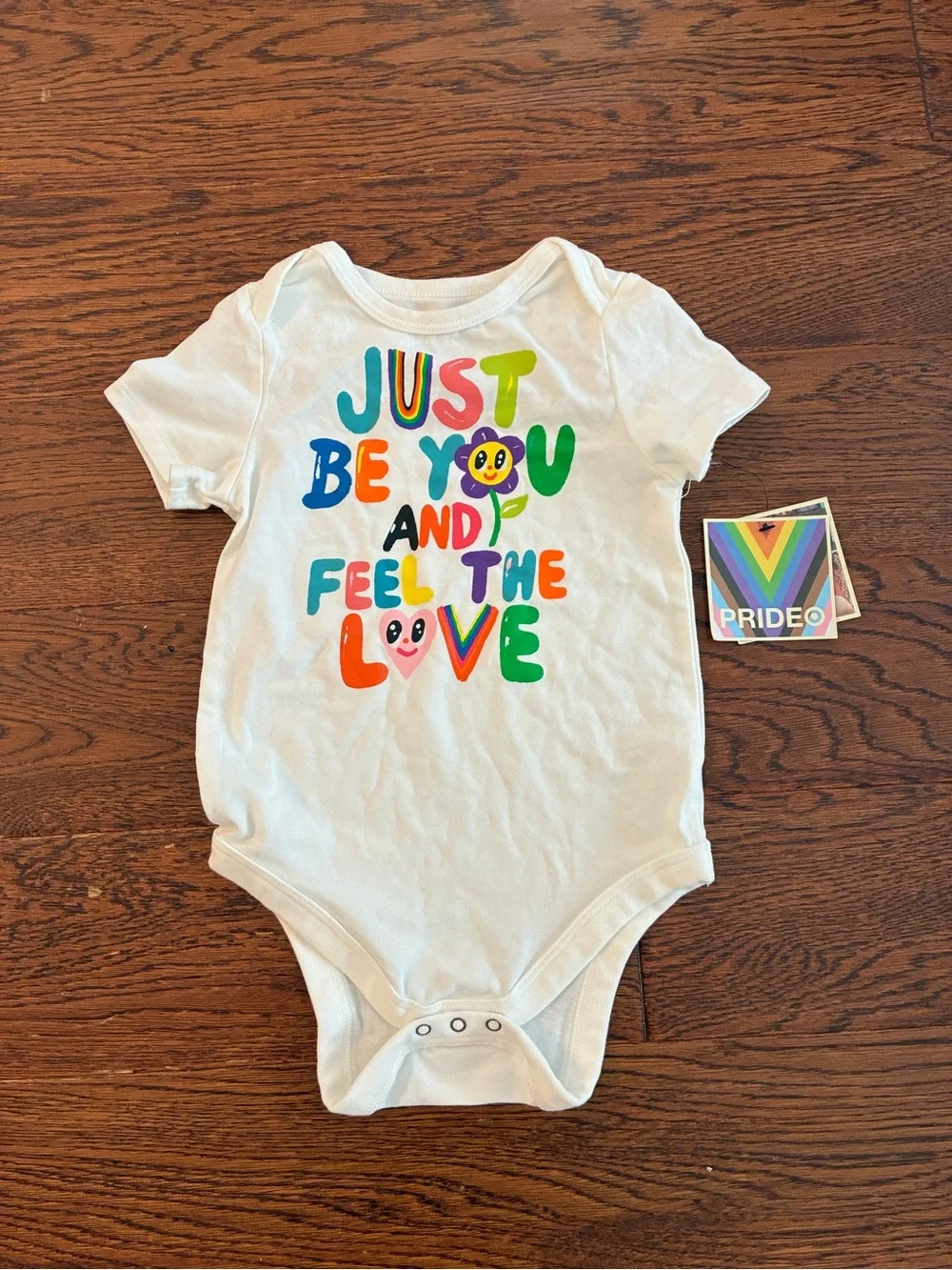 White Baby Onesie with Colorful 